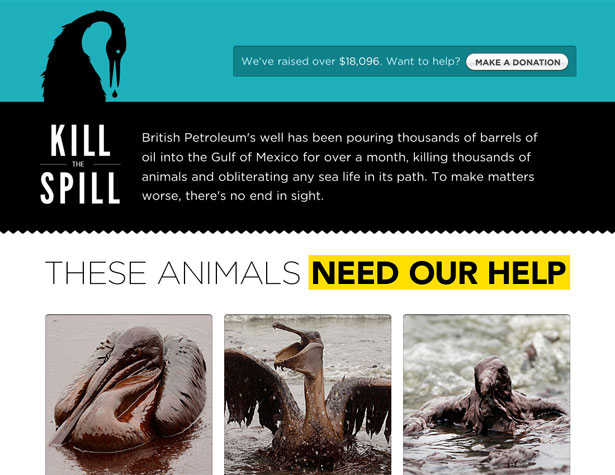 A Showcase of Single Page Websites killthespill