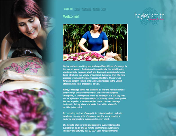 A Showcase of Single Page Websites hayleysmith