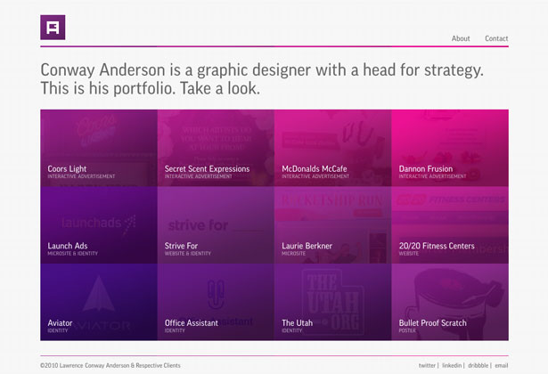 A Showcase of Single Page Websites conwayanderson