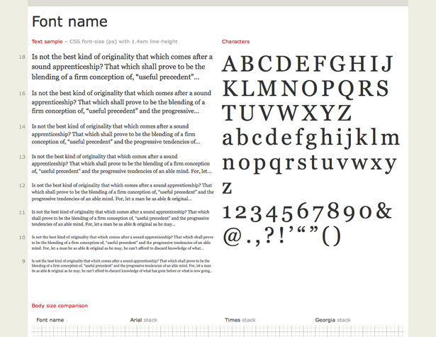 20+ New Apps and Websites for Designers webfontspecimen