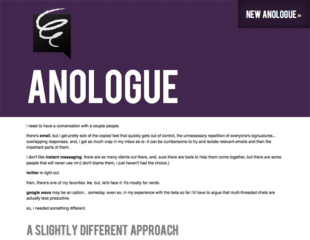 20+ New Apps and Websites for Designers anologue