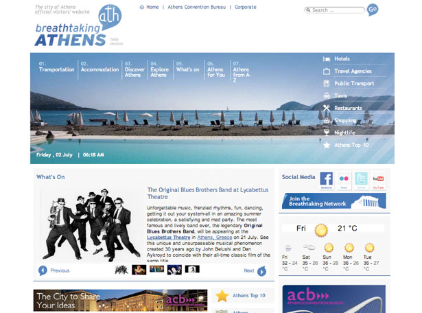 Worldy Inspiration from Tourism Websites Athens