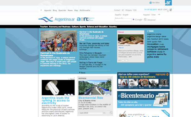 Worldy Inspiration from Tourism Websites Argentina