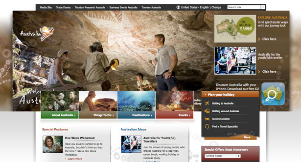 Worldy Inspiration from Tourism Websites Australia