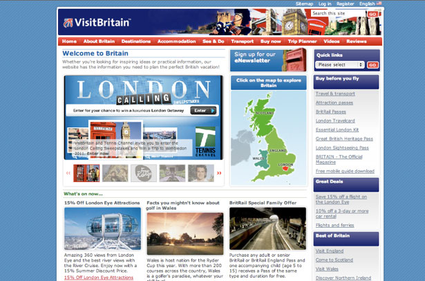 Worldy Inspiration from Tourism Websites Britain