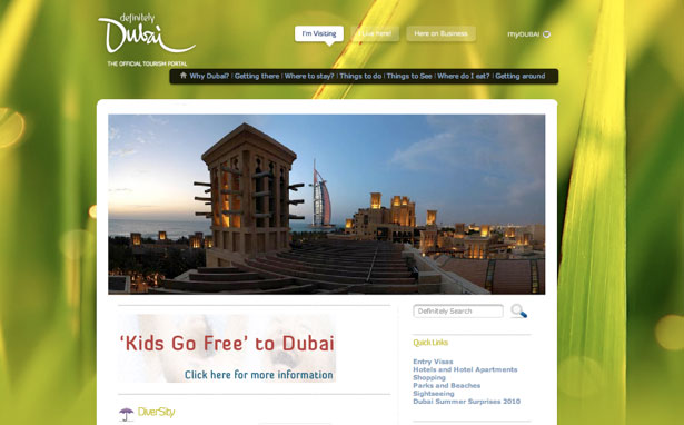 Worldy Inspiration from Tourism Websites Dubai