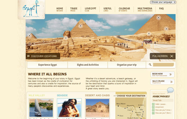 Worldy Inspiration from Tourism Websites Egypt