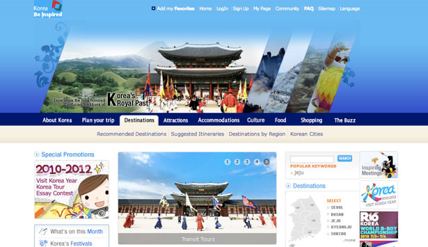 Worldy Inspiration from Tourism Websites Korea