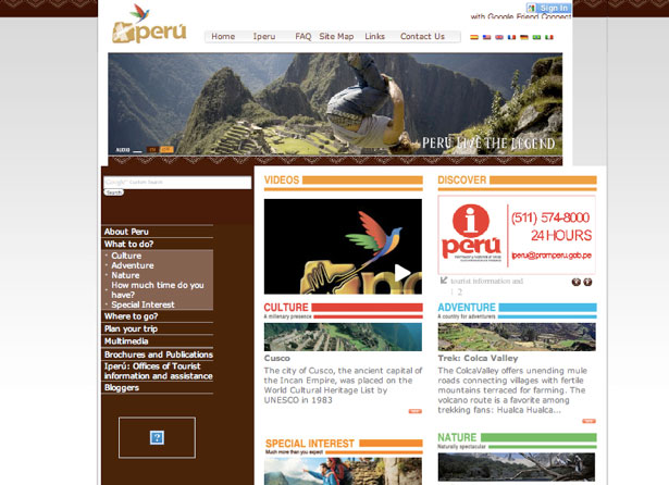 Worldy Inspiration from Tourism Websites Peru