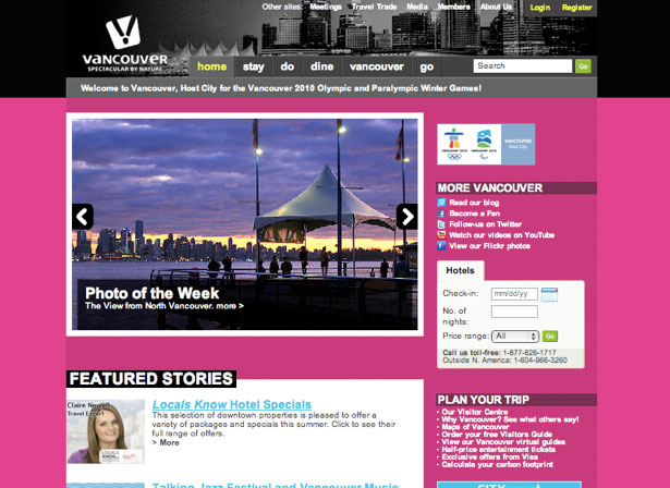 Worldy Inspiration from Tourism Websites Vancouver