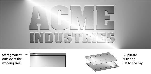 Exploring Photoshop’s Angle Gradient Tool sample metallic effect with two angle gradients