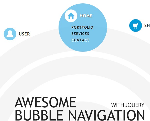20+ Demos Showing Advanced jQuery Effects 17 bubblemenu
