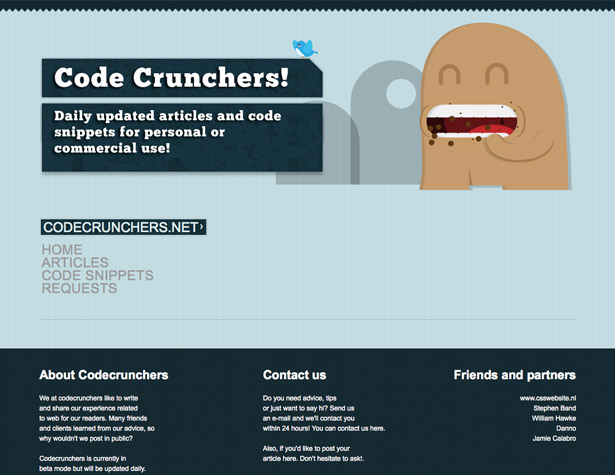 A Collection of Splendid Illustrated Websites codecrunchers