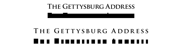 Tips for Creating Big Stature With Small Caps example of visual rhythm with tracking and kerning