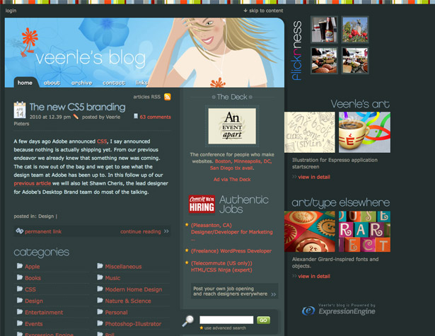Awesome Recent Website Redesigns veerle old