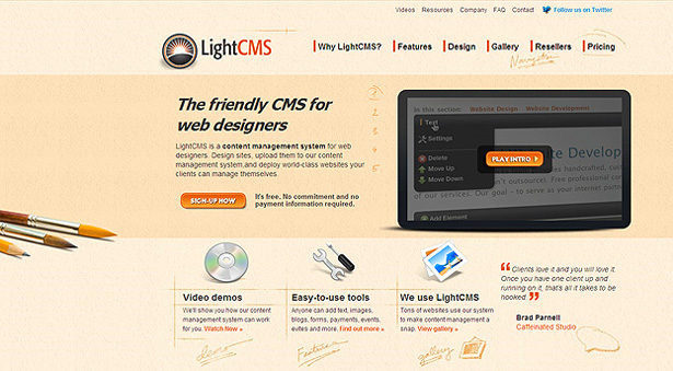 Awesome Recent Website Redesigns lightcms old