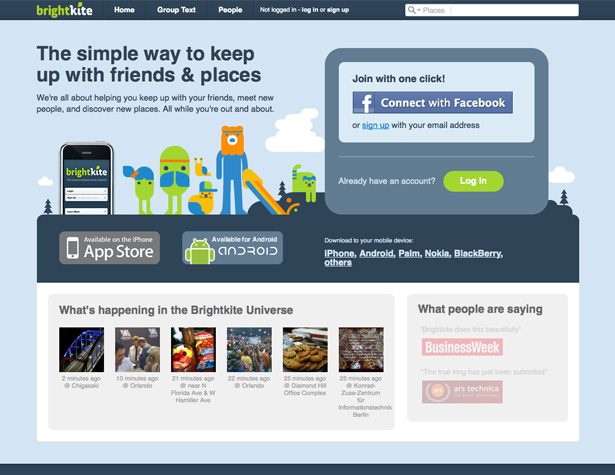 Awesome Recent Website Redesigns brightkite new