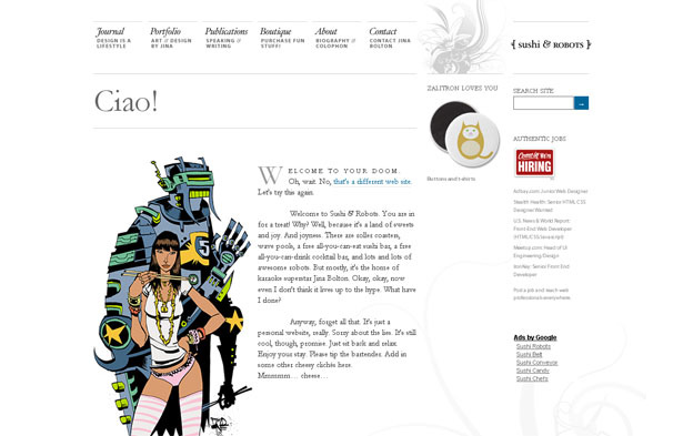 Awesome Recent Website Redesigns sushiandrobots old