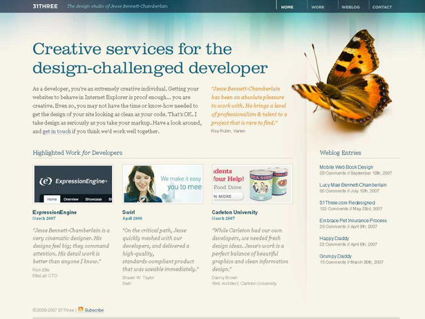 Awesome Recent Website Redesigns 31three old