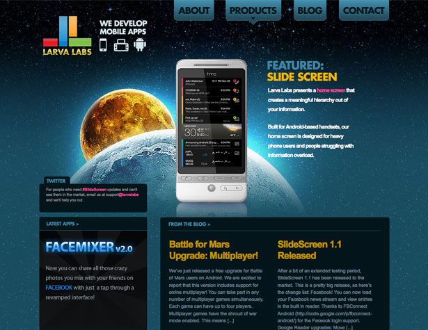 Awesome Recent Website Redesigns larvalabs new