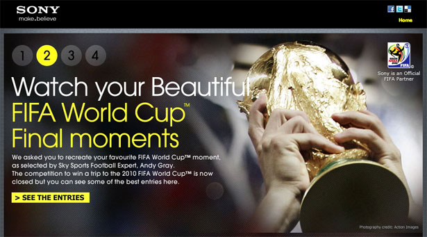 The Best Website Designs of the 2010 World Cup Sony Football