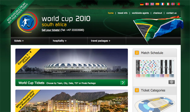 The Best Website Designs of the 2010 World Cup Football World Cup