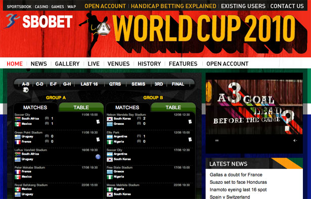 The Best Website Designs of the 2010 World Cup SBO Bet World Cup