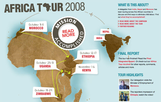 The Best Website Designs of the 2010 World Cup Africa Tour 2008