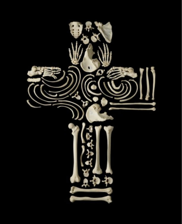 The Creepy Art of Human Bones Cross
