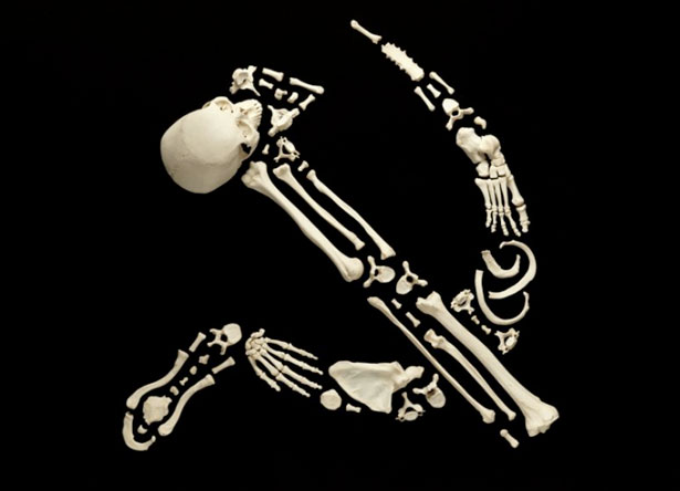 The Creepy Art of Human Bones HammerandSickle