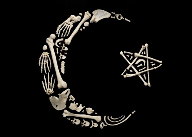 The Creepy Art of Human Bones IslamicSymbol