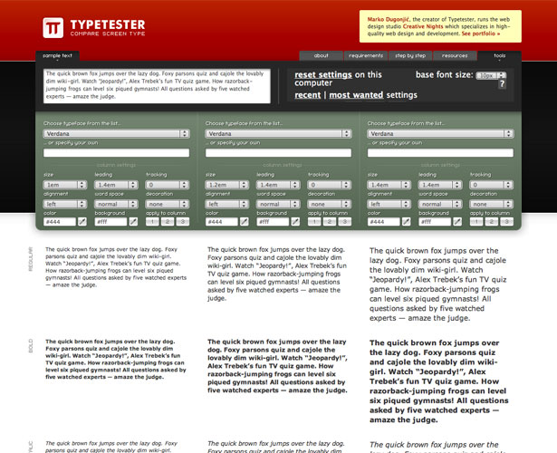 30 of the Best Web Typography Resources Online typetester
