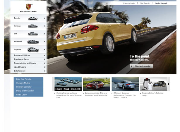 Web Design Trends for 2010 porsche