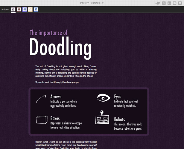 Showcase of Blogs with Unique Post Designs iampaddydoodling