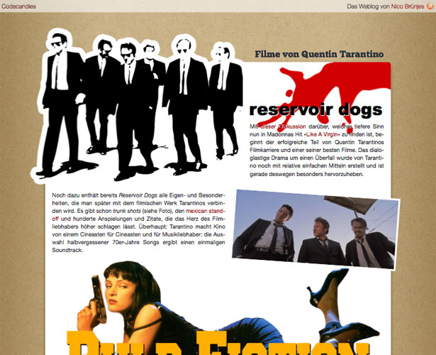 Showcase of Blogs with Unique Post Designs codecandiesquentintarantino