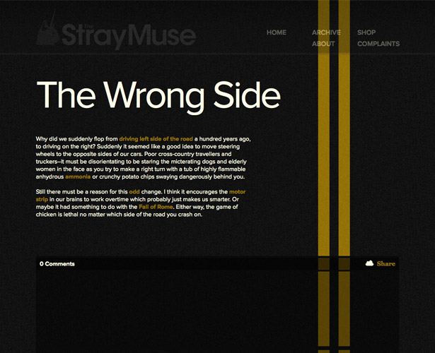 Showcase of Blogs with Unique Post Designs straymusewrongside