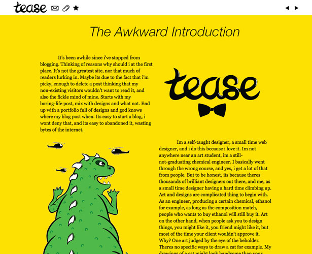 Showcase of Blogs with Unique Post Designs teaseawkwardintroduction