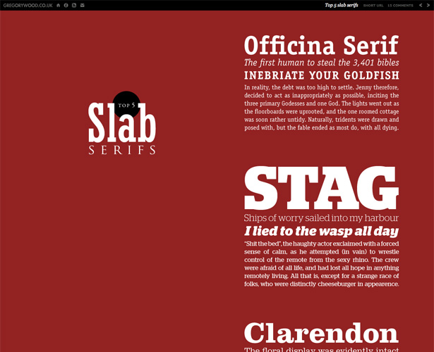 Showcase of Blogs with Unique Post Designs gregorywoodslabserif