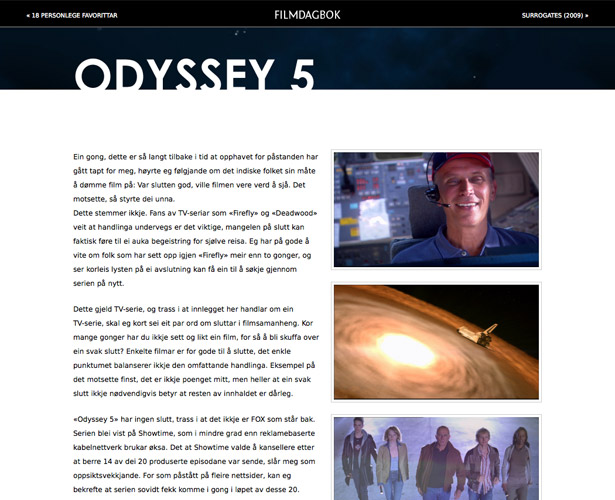 Showcase of Blogs with Unique Post Designs filmdagbokodyssey5