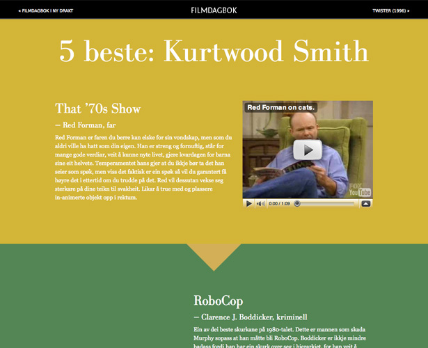 Showcase of Blogs with Unique Post Designs filmdagbokkurtwoodsmith