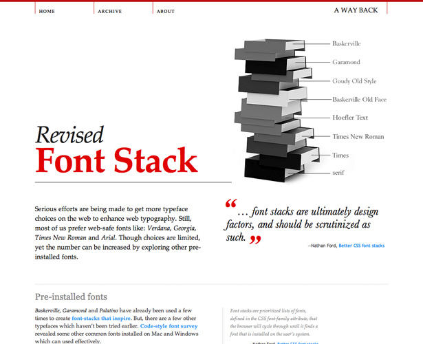 Showcase of Blogs with Unique Post Designs awaybackrevisedfontstack