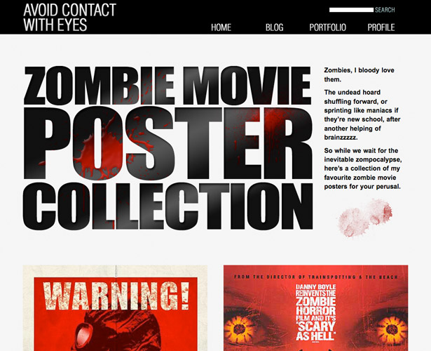 Showcase of Blogs with Unique Post Designs avoidcontactzombieposter
