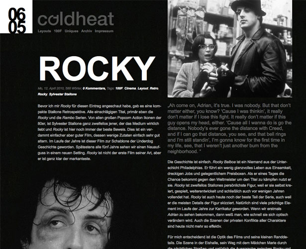 Showcase of Blogs with Unique Post Designs coldheatrocky