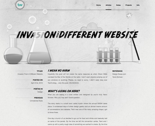 Showcase of Blogs with Unique Post Designs trentwaltoninvasion