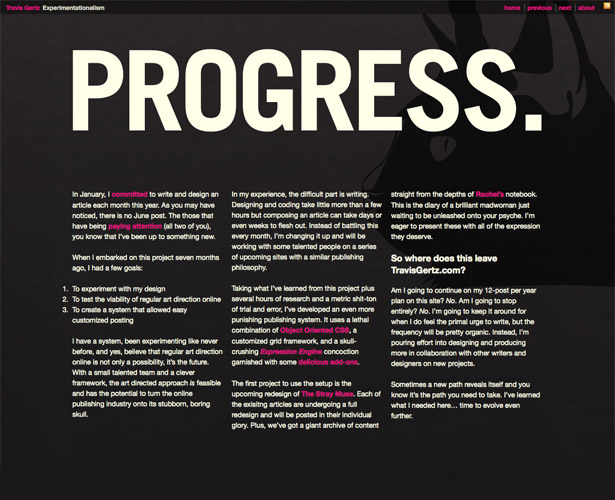 Showcase of Blogs with Unique Post Designs travisgertzprogress
