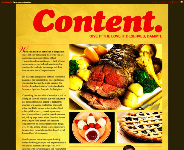 Showcase of Blogs with Unique Post Designs travisgertzcontent