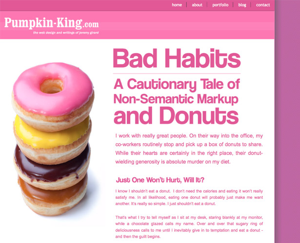 Showcase of Blogs with Unique Post Designs pumpkinkingbadhabits
