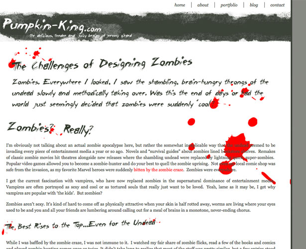 Showcase of Blogs with Unique Post Designs pumpkinkingzombies