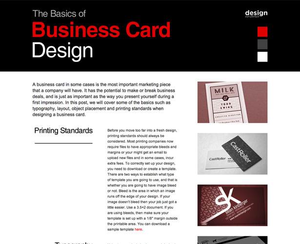 Showcase of Blogs with Unique Post Designs designinformerbusinesscards