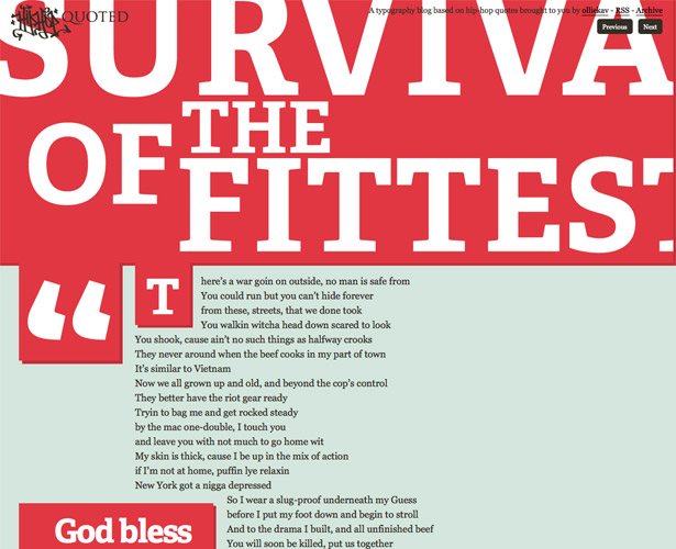 Showcase of Blogs with Unique Post Designs hiphopquotedsurvival